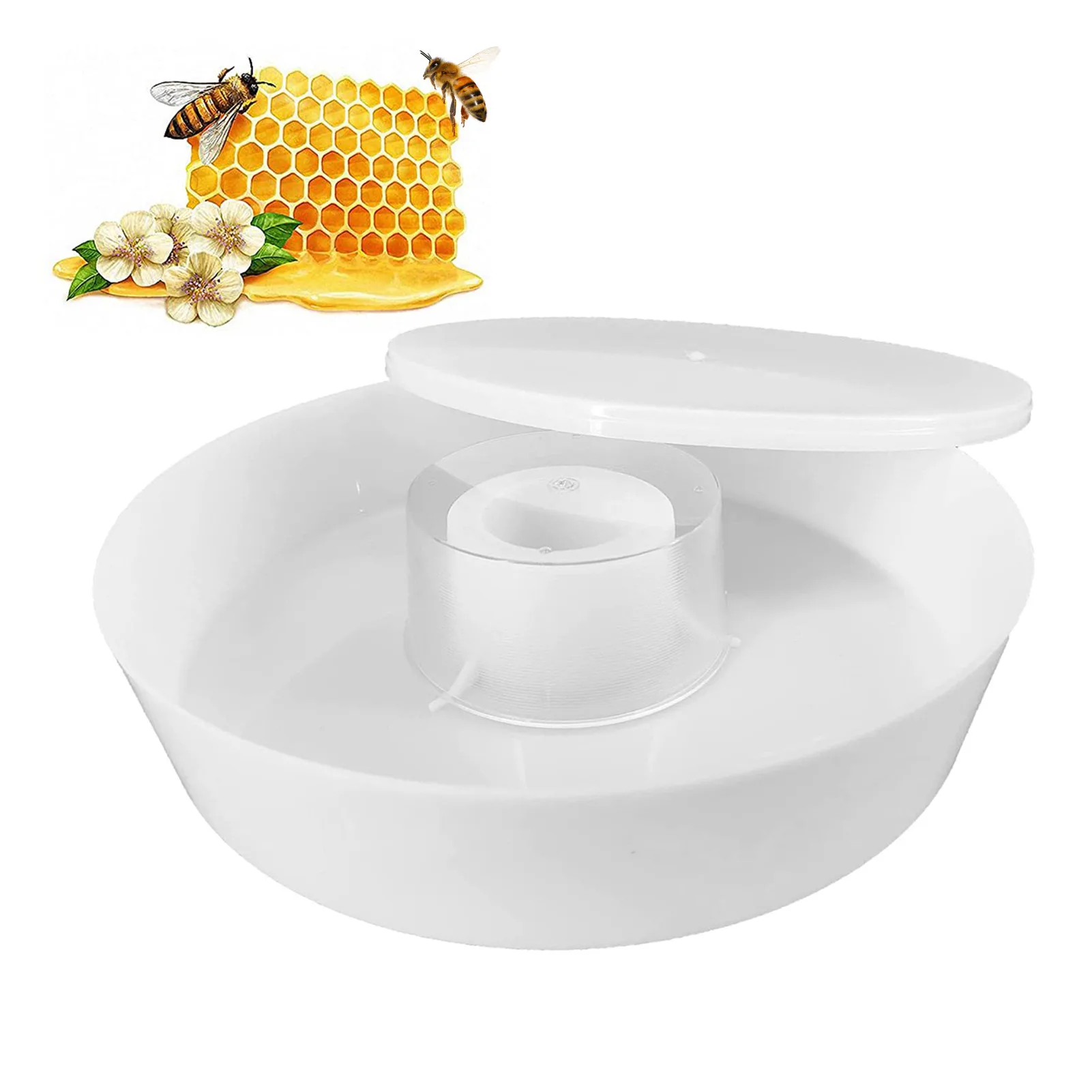 

Bee Feeder Round Top Water Feeder Beehive FeedingHoneybee Hive Feeder Beekeeping Tools Easy To Use Bee Drinking Equipment