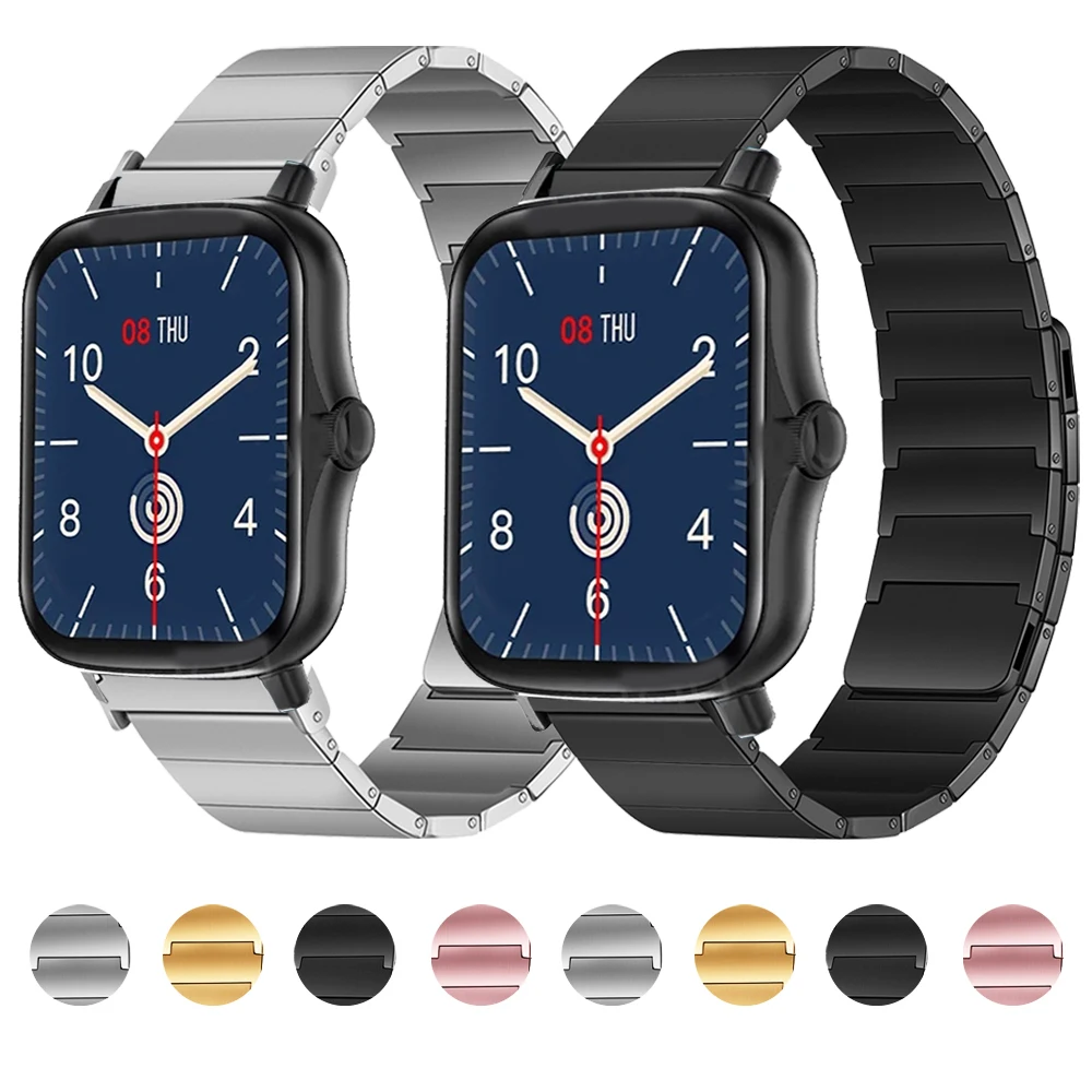 

Металлический ремешок с магнитной петлей для COLMI P8 Plus Pro P9 P12 V23 V31 Land 2S, браслет для часов, 20 мм, аксессуары из нержавеющей стали
