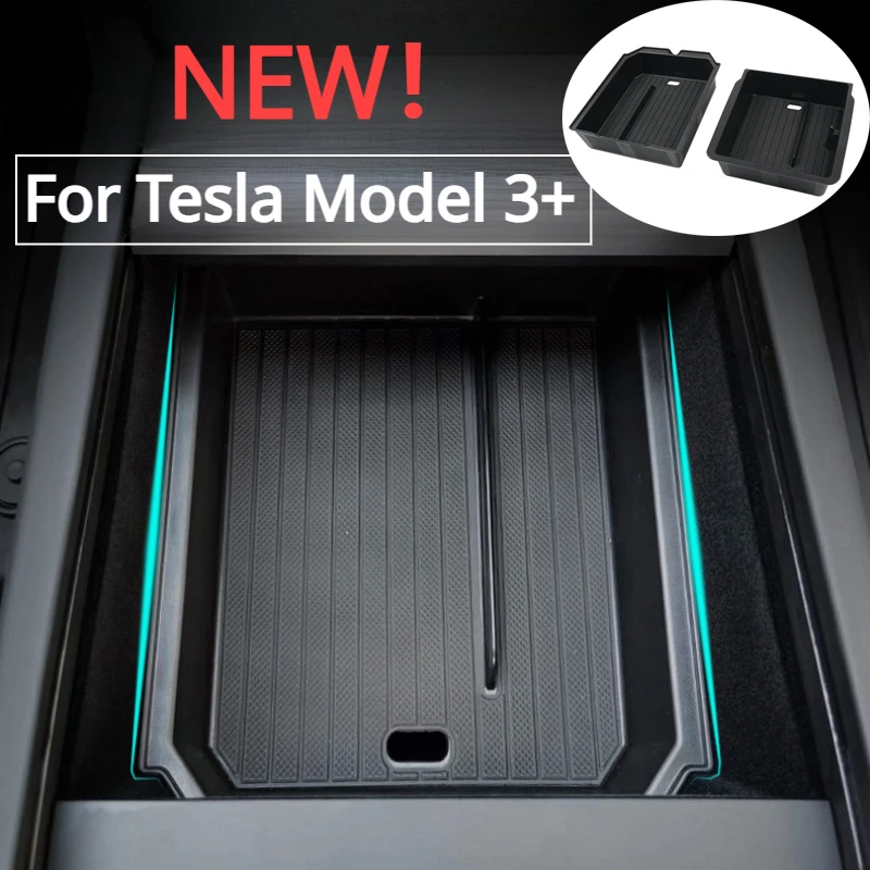 

For Tesla Model 3+ Central Control Storage Box Central Armrest Storage Box with Glasses Holder New Model3 Car Accessories 2024