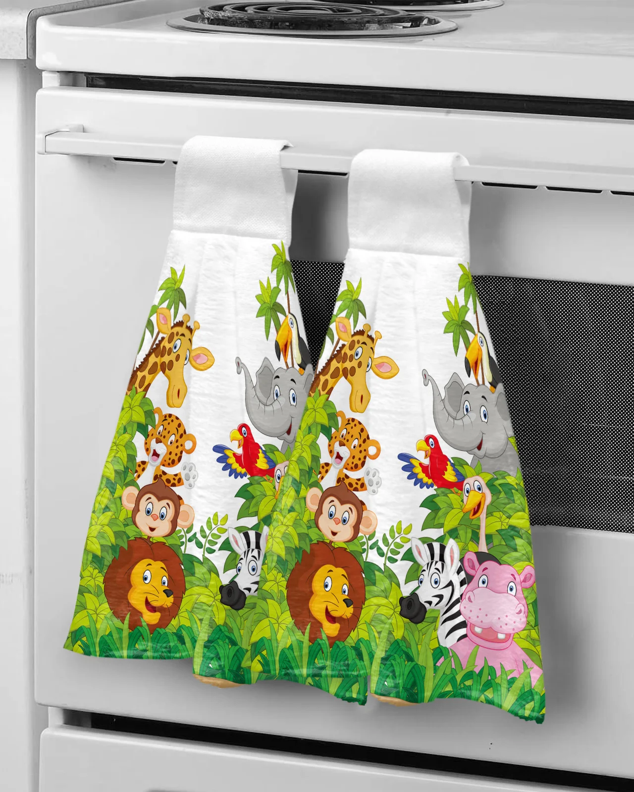 

Jungle Forest Animal Cartoon Giraffe Lion Hand Towels Microfiber Bathroom Hanging Towel Absorbent Towels Soft Kids Hand Towels