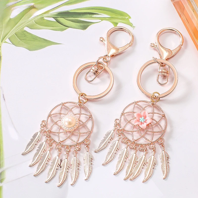 

Korea Metal Hand-made Keychain Jewelry Accessories Dream Catcher Keychain Bag Pendant Girl Dream Catcher Bridesmaid Gift
