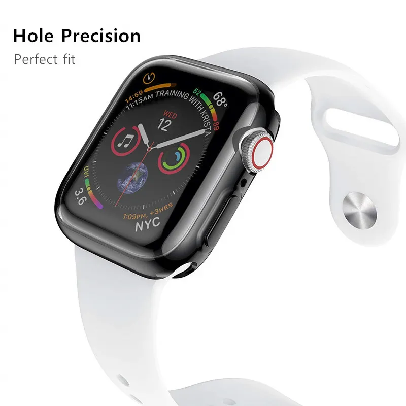 Защитный чехол TPU для Apple Watch 7 45мм 41мм 6 5 SE 44мм 40мм, устойчивый к ударам и царапинам, умный чехол iWatch 3 2 42мм 38мм.