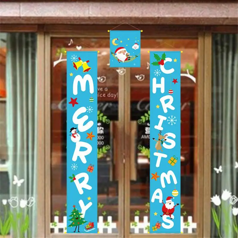 

1 Набор рождественских украшений для дома, Рождественский баннер, подвесные флажки на дверь крыльца, рождественские дверные флажки, украшение «сделай сам»