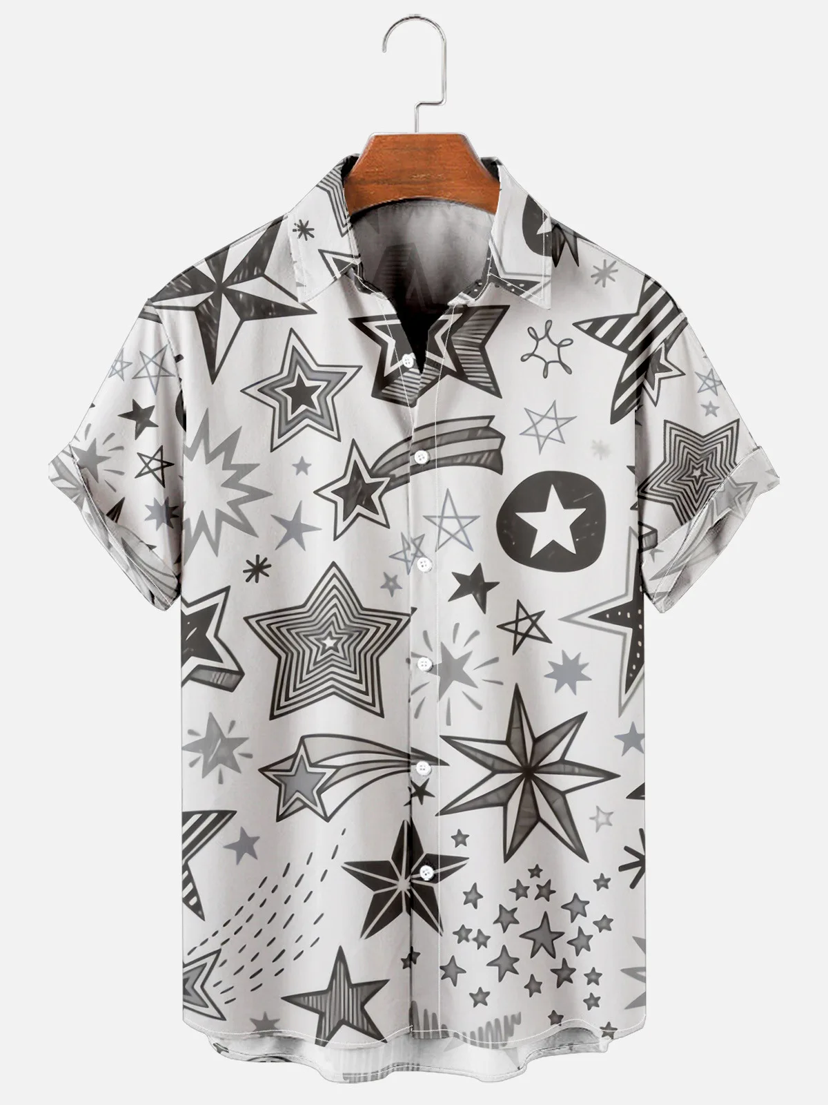 Рубашка мужская с коротким рукавом гавайская винтажная одежда 3D-принтом