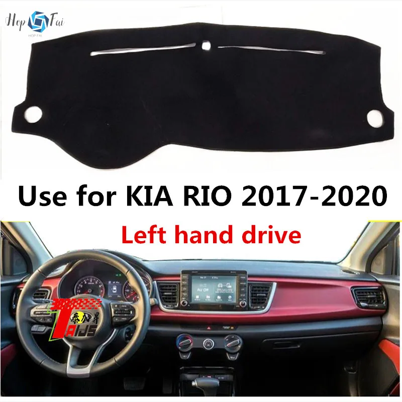 Taijs Left Hand Drive Car Dashboard Mat Dash-Mat for Kia Stonic RIO 2017 2018 2019 2020 2021 Thickness Carpet Accessories Pad