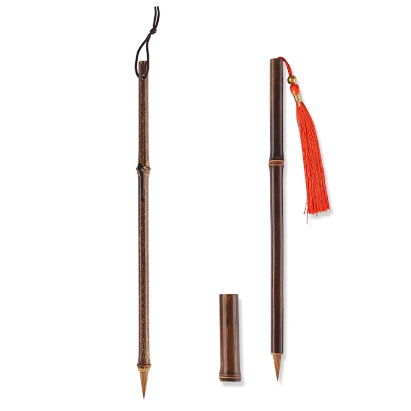 

Writing Portable Chinese Calligraphy Brush Beginners Calligraphy Pen with Bamboo Pen Cap for Kids Small Regular Scripts Dropship