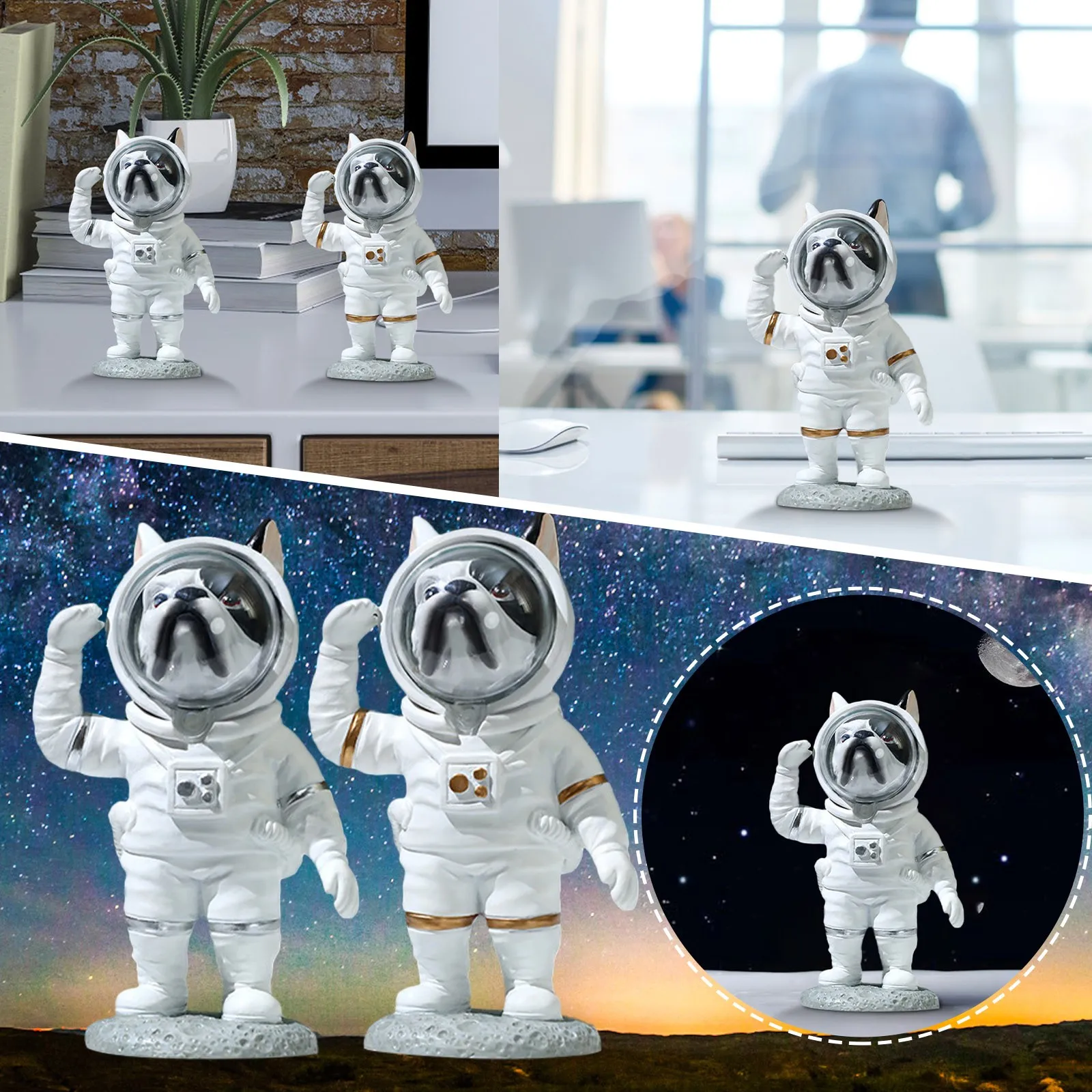 

Astronaut Figurine Decor Polyresin Gold Table Top Decor Christmas Story Ornaments for Christmas Tree Beer Ornaments Pack