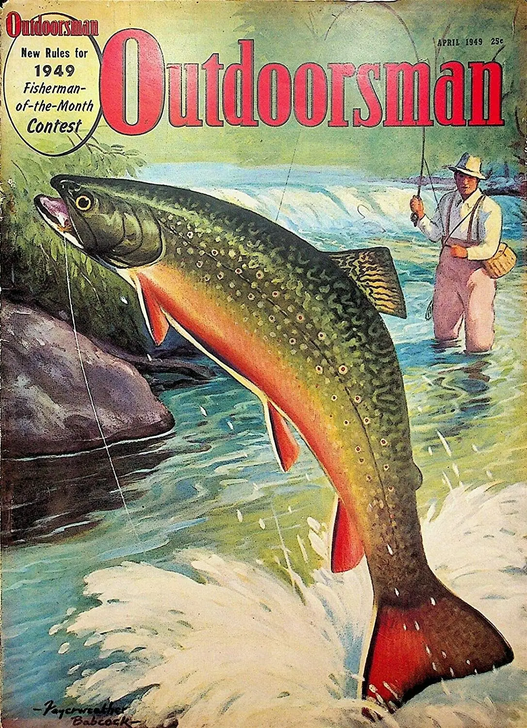 

Винтажный журнал для улицы, апрель 1949, охота, рыбалка, спортивный знак, деревенский декор, винтажные знаки для рыбалки, домашняя рыболовная п...
