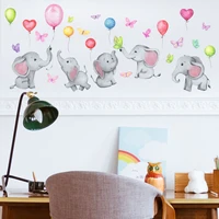 new cartoon elephant balloon butterfly wall sticker childrens room bedroom study decoration sticker