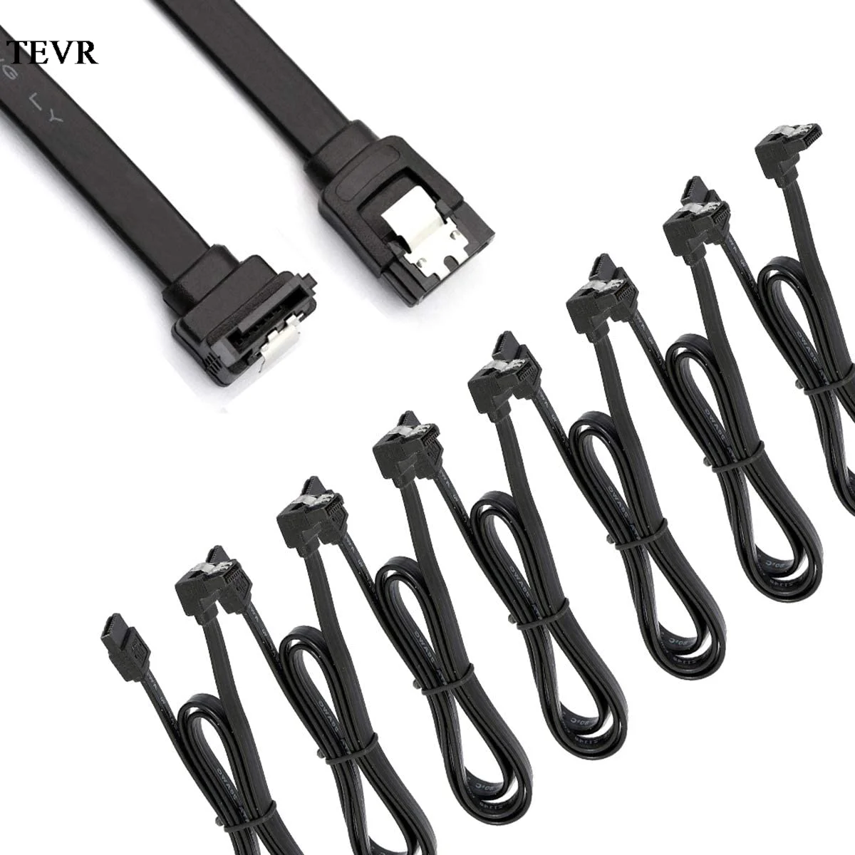 

12 Pack 90 Degree Right-Angle Straight SATA III HDD SDD Data Cable 16 Inch 6.0 Gbps With Locking Latch For SSD, CD Driver,SATA H