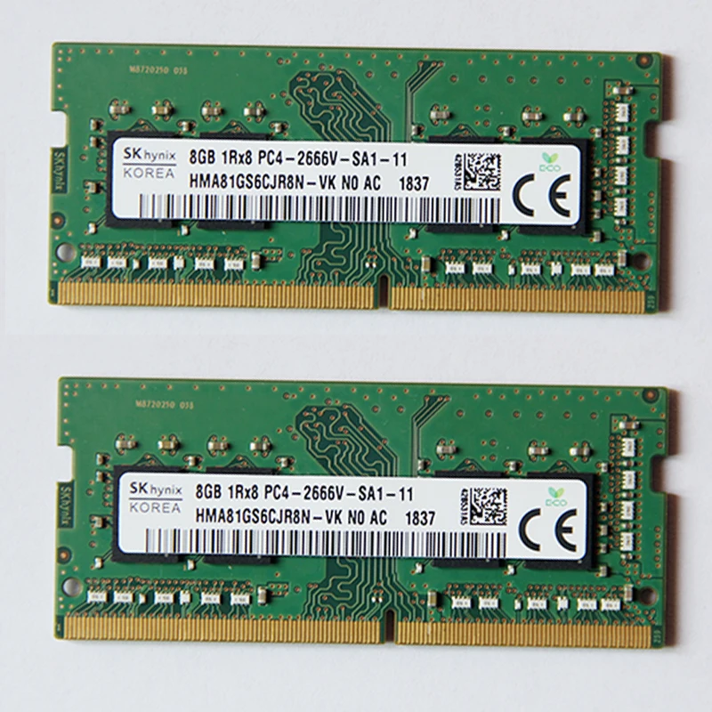 SK Hynix DDR4 ОЗУ 8 ГБ 2666 МГц 8 ГБ 1Rx8 PC4-2666V-SA1/SA2-11 SODIMM 1.2 В ПЗУ для ноутбука.