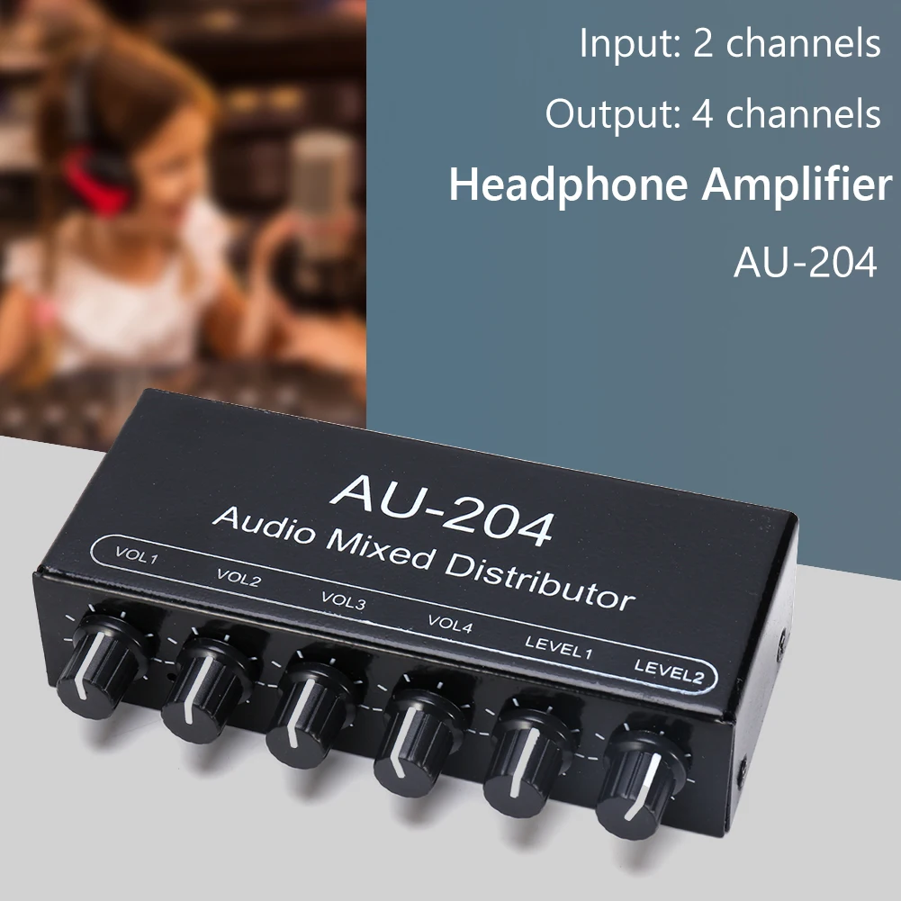 

DC5-19V усилитель для наушников, 2 входа, 4 выходных стереозвука, 6 каналов, 14 дБ, усиление для студийной записи