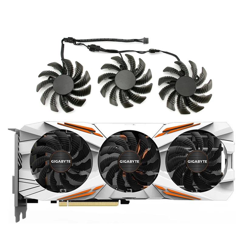 

78mm 4PIN T128010SU PLD08010S12HH GPU Fan for Gigabyte AORUS GTX 1080 1070 Ti Graphics Card Fan Cooling Fan