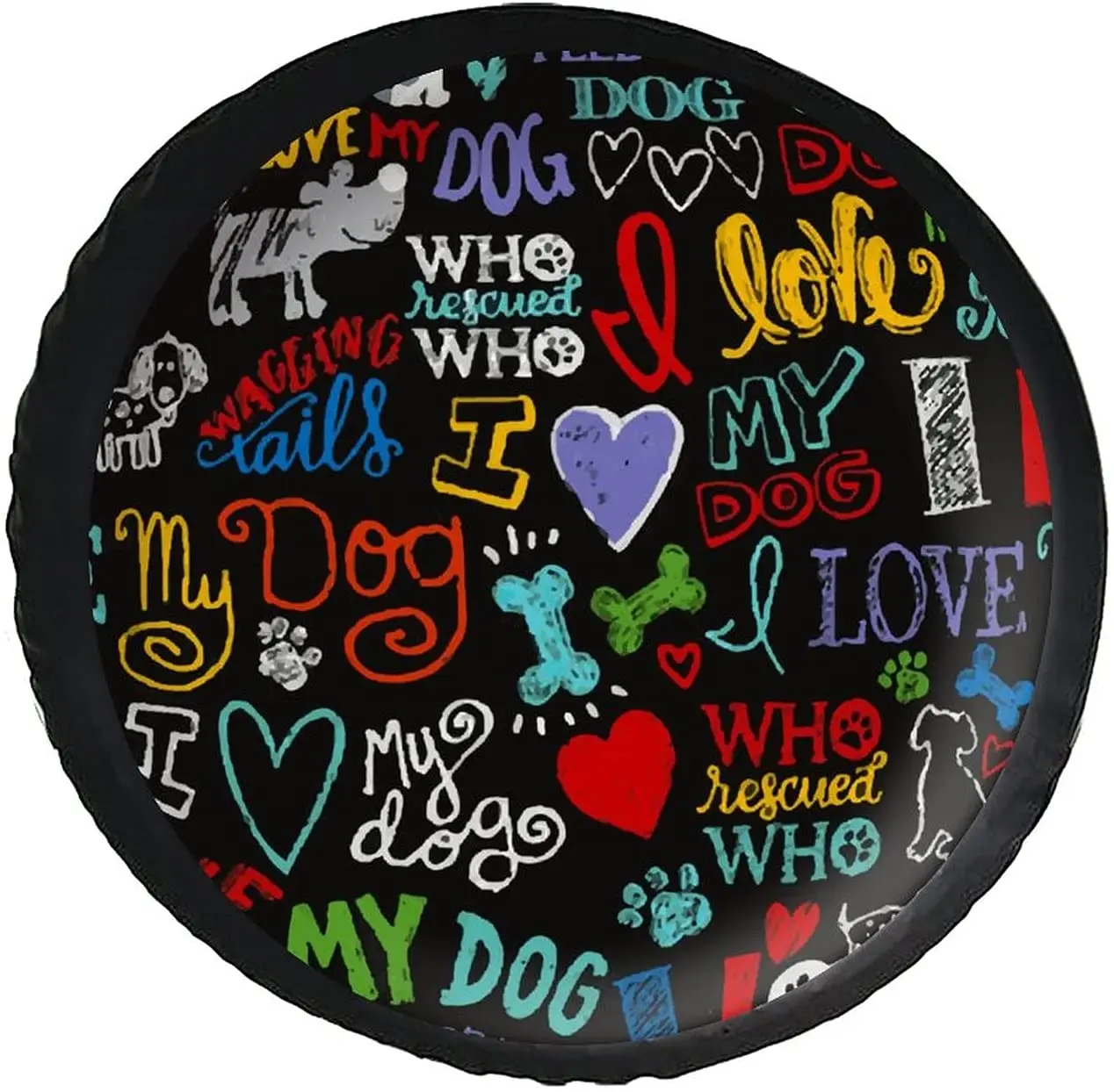 

Животное, новинка, я люблю мою собаку, задняя крышка для запасных шин, для кемпинга, с принтом, для грузовика RV SUV