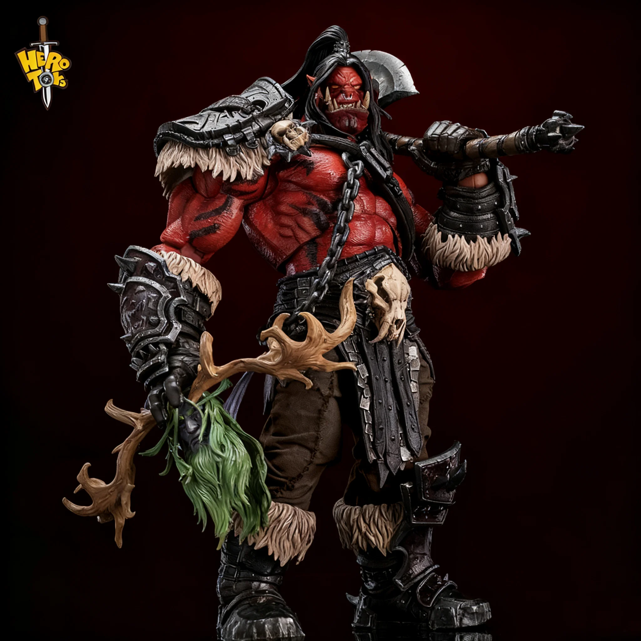 Фото В наличии: Коллекционная фигурка оркского воина-военачальника Орды Grommash Hellscream (серия Hero Toys Fel Energy) – игрушка-подарок №4