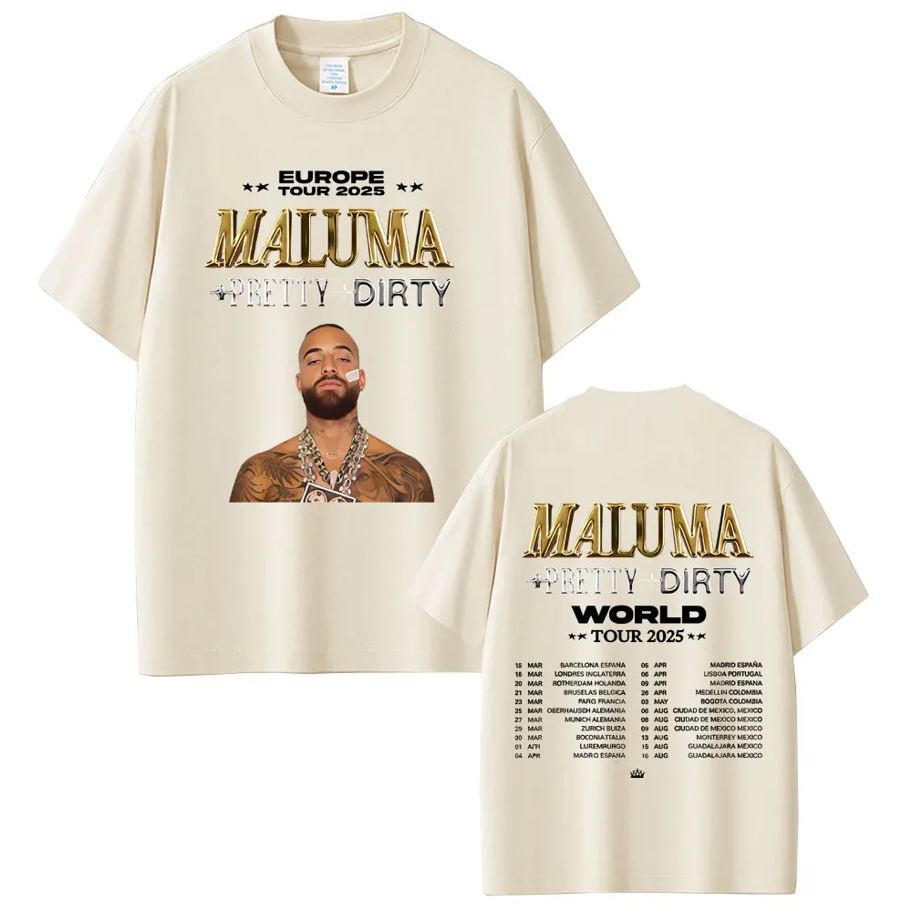 Рэпер Maluma Pretty Dirty Europet Tour 2025 Футболка Мужчины Женщины Хип-Хоп Модная Тенденция Футболка Мужская Негабаритная Футболка С Коротким Рукавом (art.: 3920cdafd9800) - 3920cdafd9800