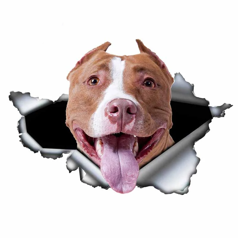Синяя наклейка Pitbull автомобильная креативная рваная металлическая