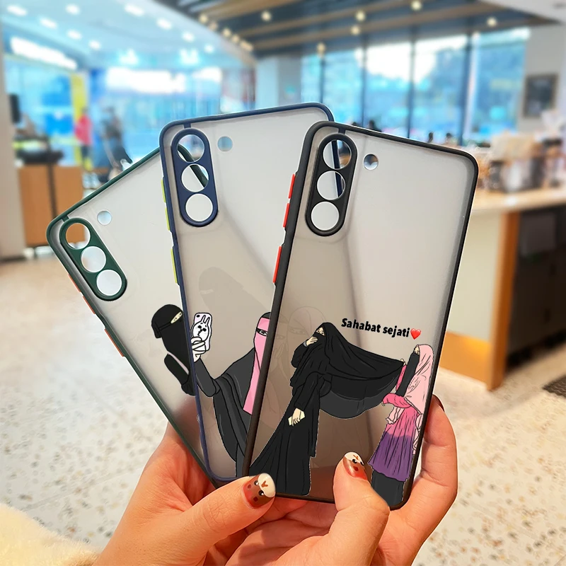 Мусульманский друг для Samsung Galaxy S21 S20 FE Ultra S10 Lite S9 S8 Plus 5G матовый полупрозрачный