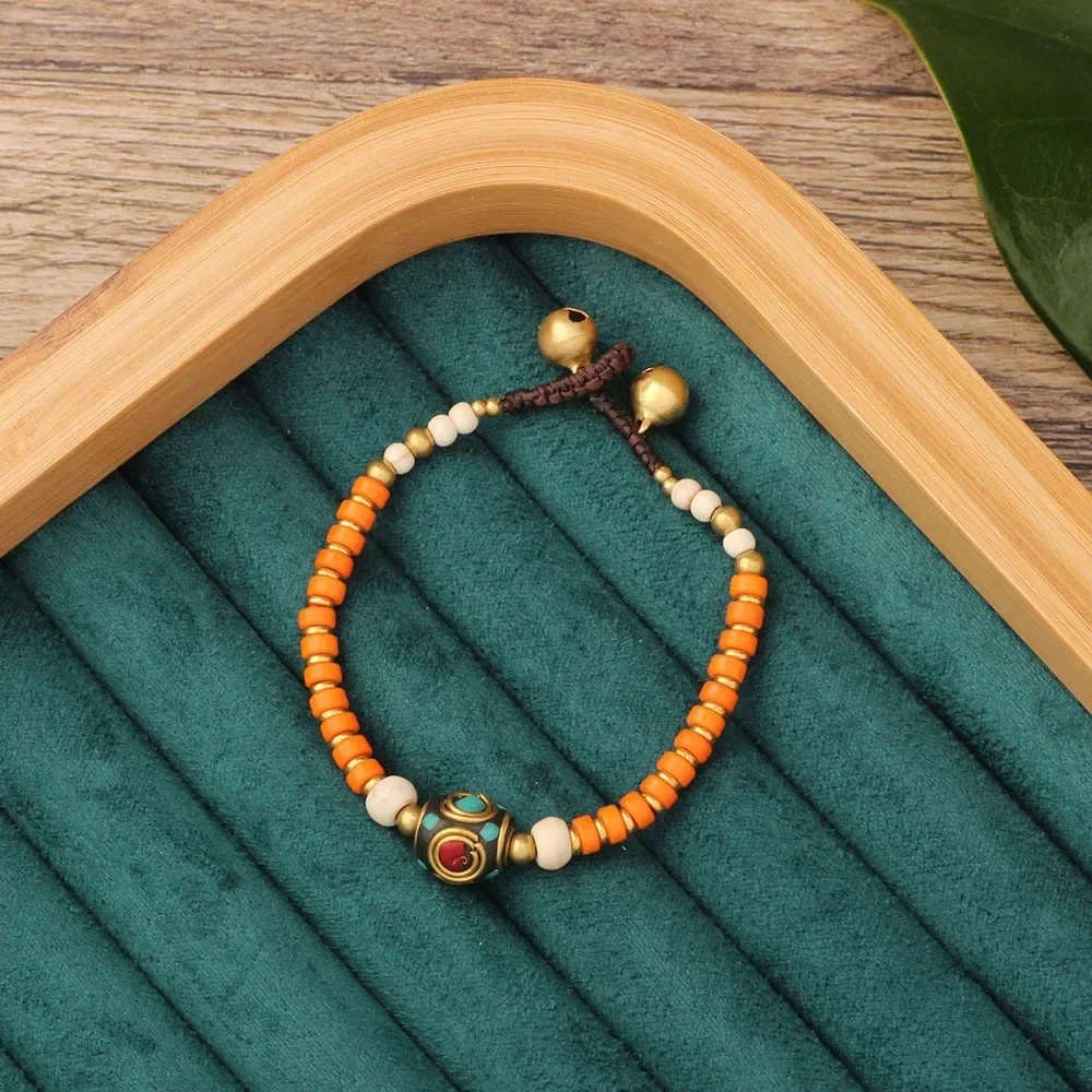 Этнический стиль ретро нишевый дизайн Непал тибетский тканый плетеный браслет