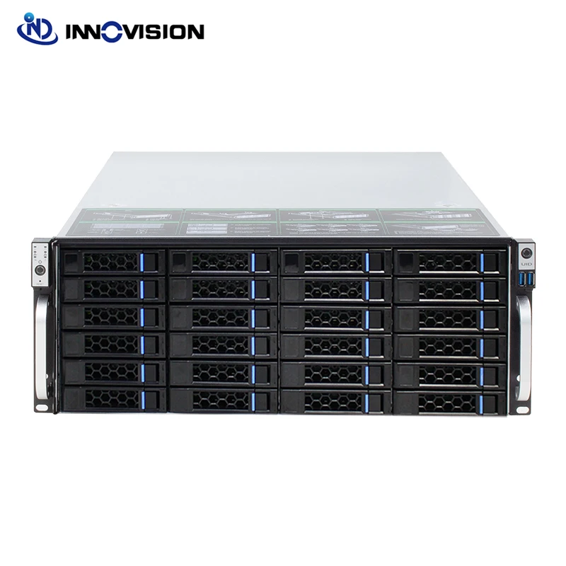 4U 19inch 560MM Deepth Rack Mount Hot-swap Chassis 24HDD 24Bays NVR IPFS Cloud Storage IPC Server Case Support ATX Power Supply