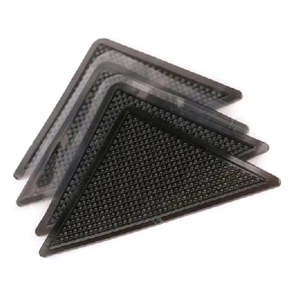 

4pcs Waterproof Carpet Anti Slip Triangle Fixing Patch Carpet Non-slip Reusable Black Silica Gel Fixator