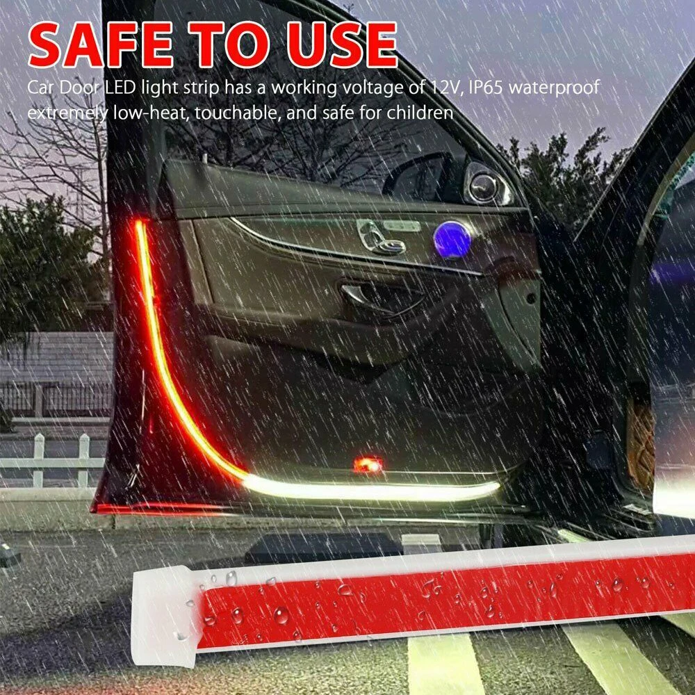 

2pcs Car Door Warning LED Light Waterproof Universal Strip Signal Flashing Anti-collision Safety Ultra-Bright Low-Power