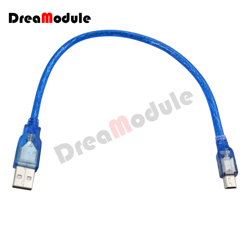 

50CM/100CM Transparent Blue USB to 5pin cable T Head T Port mini 5p 2.0 Data Cable B Type Interface for Data Charging Cable