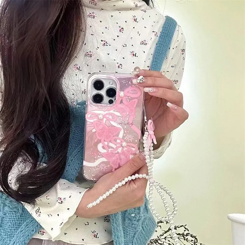 Чехол с жемчужным бантом для Samsung Galaxy A56 A26 A06 A16 A12 A31 A51 A23 A13 A22 A52 A32 A33 A53 A50 A24 A05 M13 M23 A03