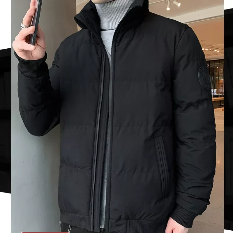 Parkas Cotton Coats Slim Male Jackets Solid Windproof Padded Coat Mens Clothing Streetwear Outwear New Men's Warm
