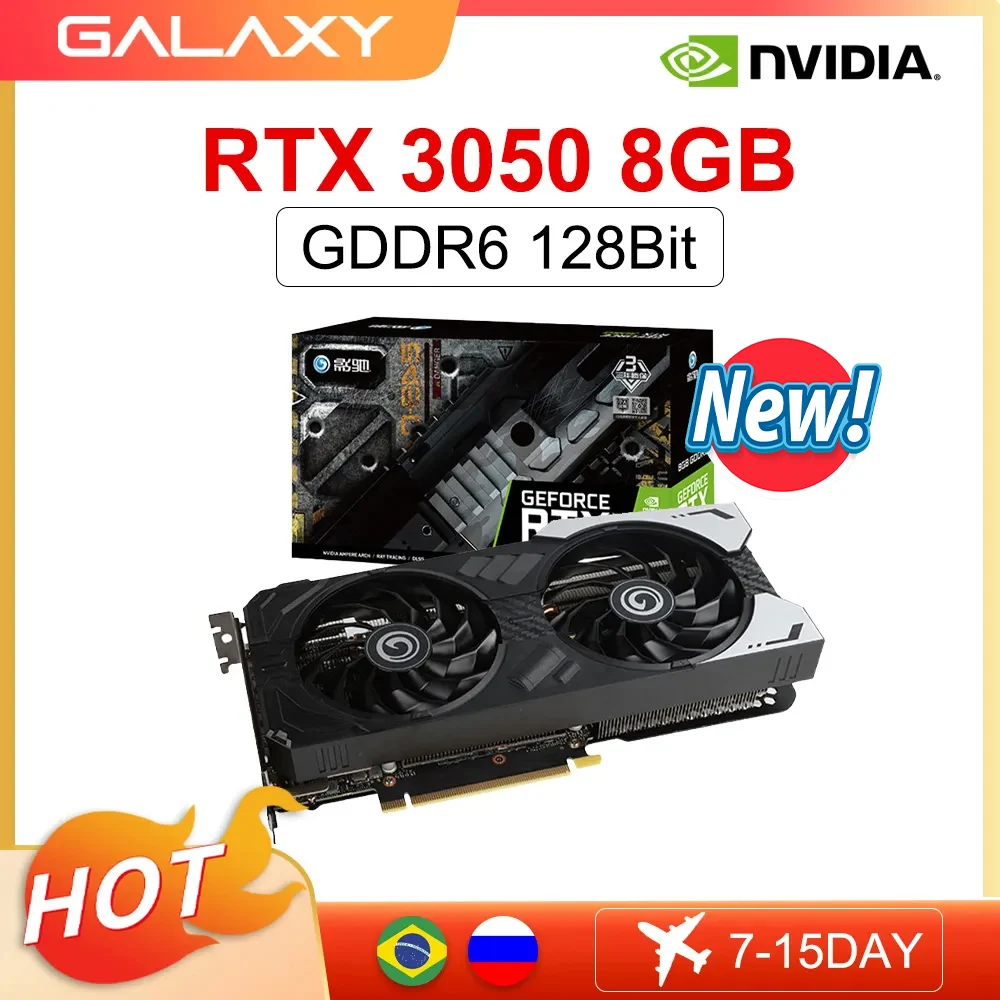 

GALAXY New Graphic Card GDDR6 RTX 3050 8GB Gaming NVIDIA 8Pin 128 Bit 8nm RGB rtx3050 Video Card placa de vídeo Accessories