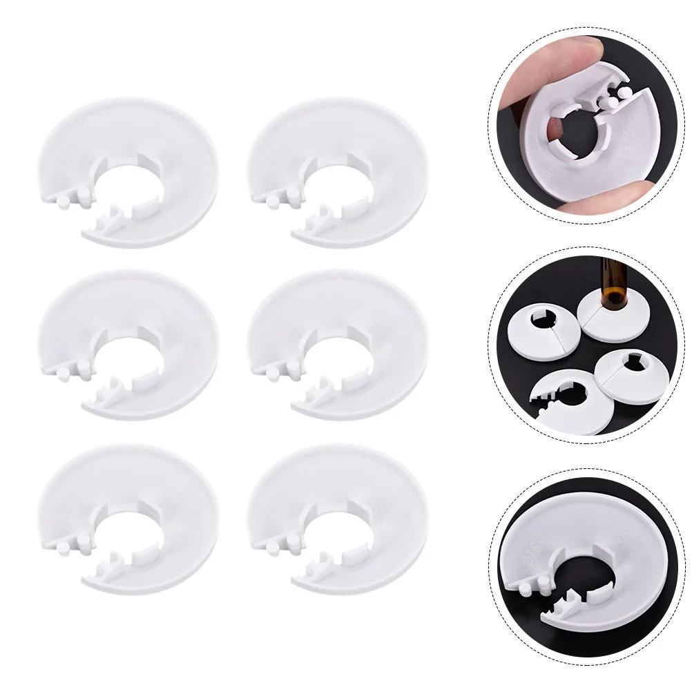 

6 Pcs Collar Plumbing Plates Water Plumbing Platesative Covers Escutcheon Plastic Replacement