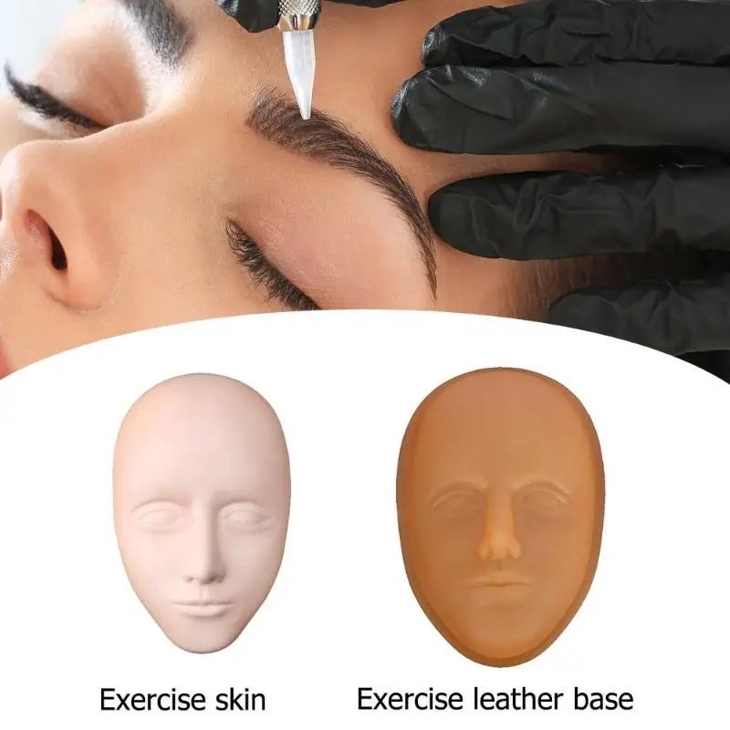 

5D Silicone Face Eyebrow Makeup Tattoo Training Practice Fake False Skin Face For Tattoo Microblading Tattoo Machine Beginner