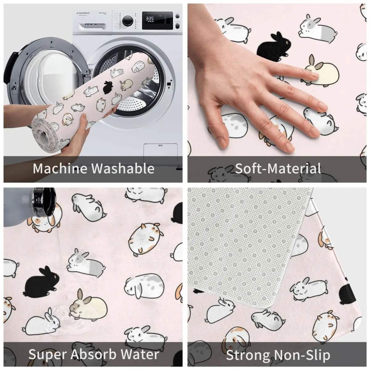 Дверной коврик кролики Декор 3D ковер для ванной нескользящий вход гостиная