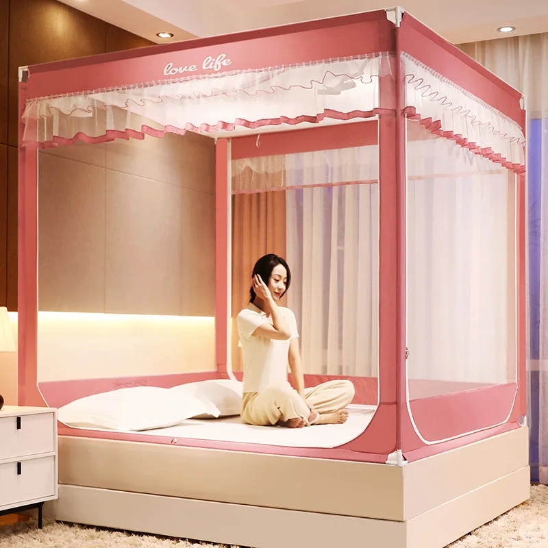 новая однотонная москитная сетка с 3 дверями и полным дном чтобы ребенок не упал