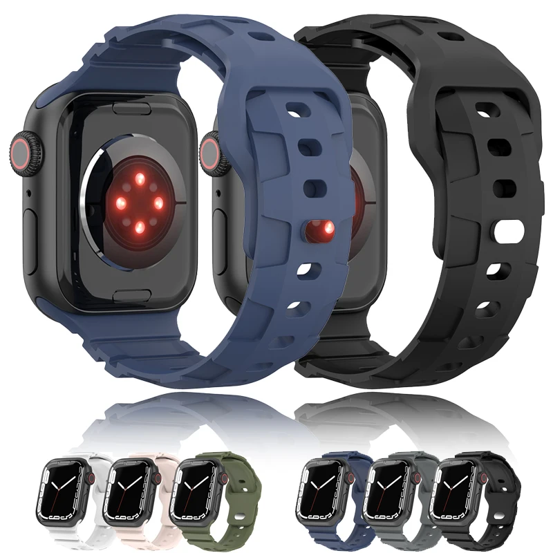 Silicone Strap For Apple Watch Band Ultra 49mm 44mm 45mm 41mm 38mm 40mm 42mm Sport Wristband Bracelet For iWatch Series 7 6 se 5