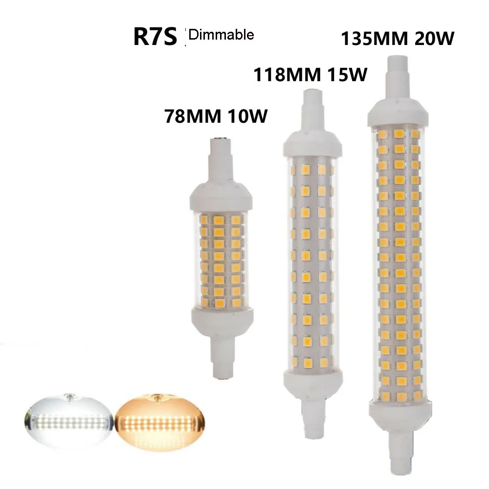 

2 шт., диммируемая горизонтальная перекрестная лампа R7S PL, 220 В, 2835, 144 светодиодов, 10 Вт, 15 Вт, 20 Вт, 78 мм, 118 мм, источник прожектора 3000k, 4000k, 6000k