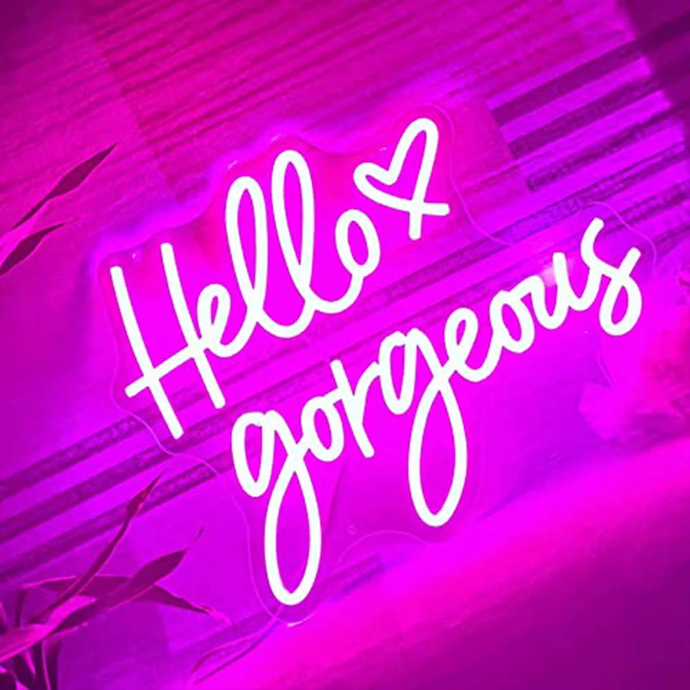 Hello Gorgeous Neon Led Sign Room Bedroom Party Bar Neon Wall Decor Lights Christmas Anniversary Birthday Decorations