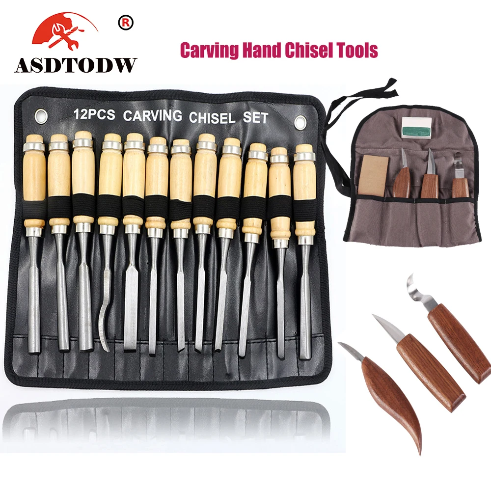 

Wood Carving Knife Chisel Woodworking Cutter Hand Tool Set Peeling Woodcarving Sculptural Spoon Carving Cutters