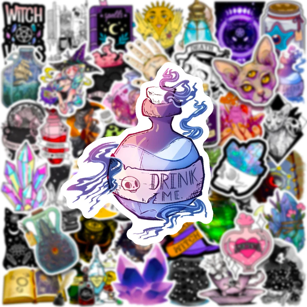

10/30/50/100pcs Gothic Magic Witch Apothecary Pharmacist Stickers Anime DIY Skateboard Laptop Water Bottle Cool Sticker Decals