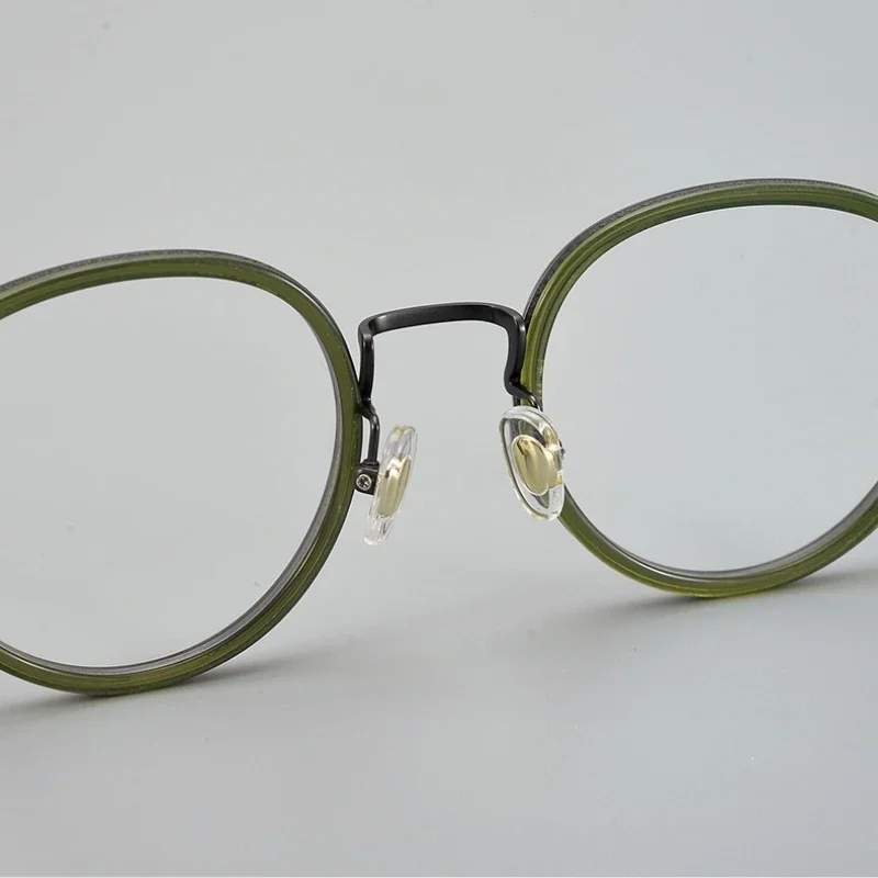 Круглая титановая оправа для мужских очков японская оптических ручной работы