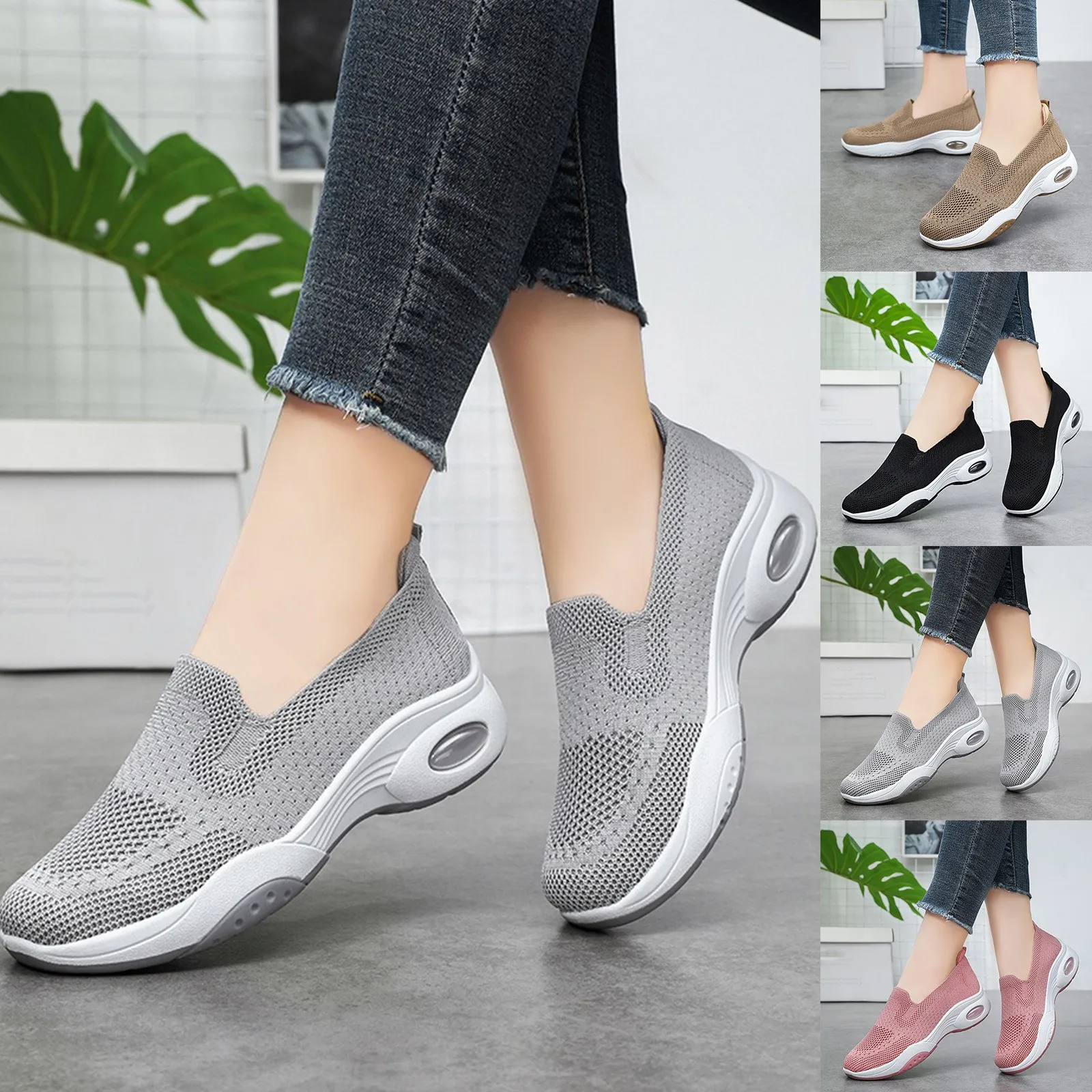 Туфли женские на плоской подошве Повседневные Дышащие легкие с лямками ногу