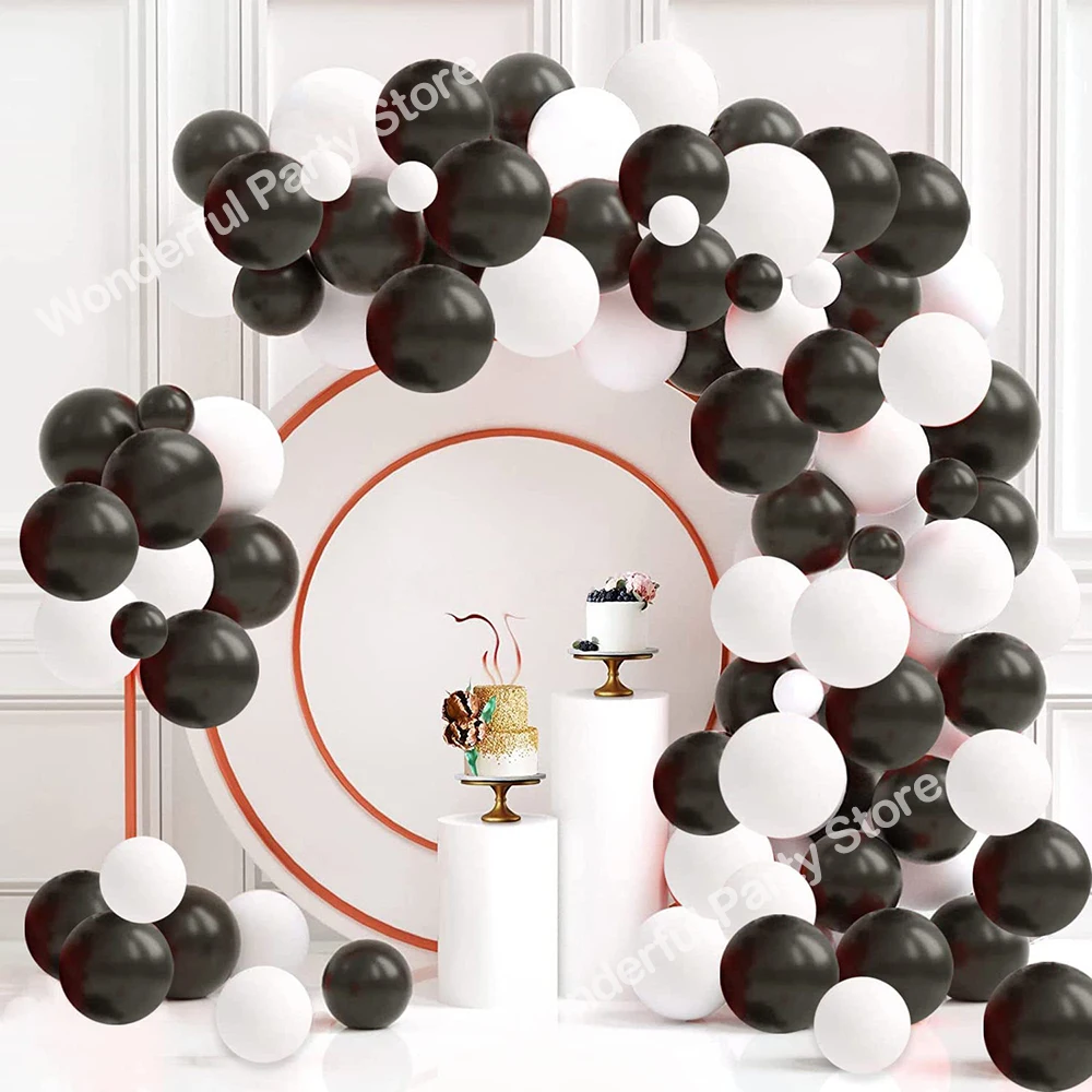 

92Pcs White Balloon Garland Kit Arch Black Latex Balloons Wedding Birthday Party Bridal Baby Shower Graduation Decor