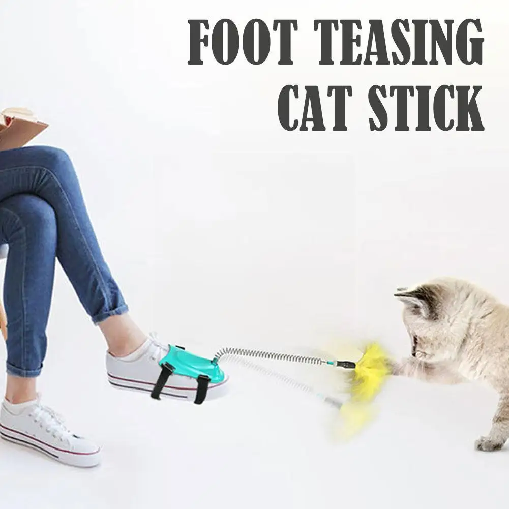 

Toys Feather Spring Wand Interactive Pet Teaser Ch Wear Funny Feet Pet Toys Teasing Stick Kitten Supplies T Y5x6