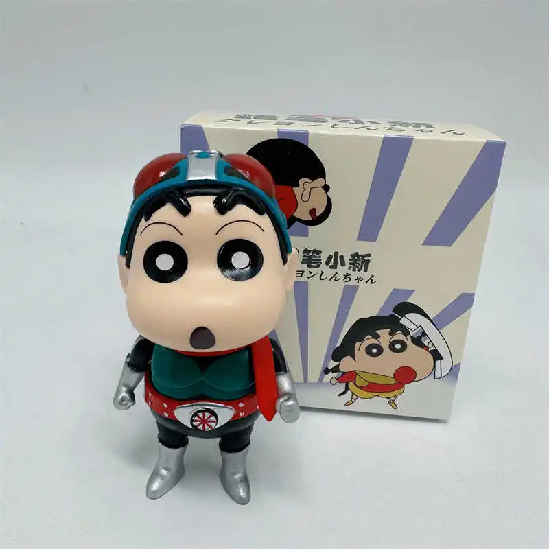 

Crayon Shin-chan as Masked Rider cute Q ver. Anime Action Figure Toys 13CM