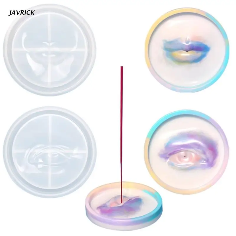 

Incense Holder Resin Mold Eye Mouth Shape Incense Plate Silicone Mold Stick Ashes Catcher Mold for DIY Craft Home Decor