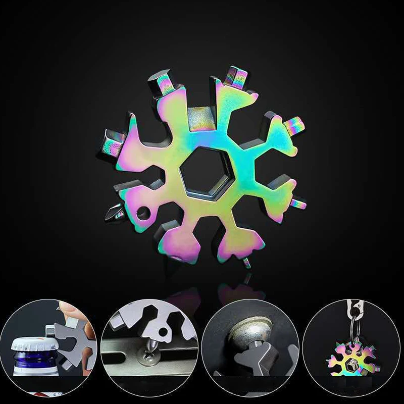 

Портативный многофункциональный гаечный ключ 18 в 1 в виде снежинки комбинированный мини-отвертка открывалка бытовой гаджет ручные инструм...