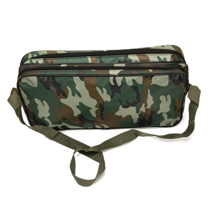 

Multifunctional Outdoor Camouflage Fishing Bag Big Capacity Double Zipper Canvas Fishing Bag Fishing Tackle Bag Durable