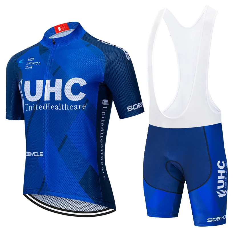 

New 2022 Blue UHC Cycling TEAM jersey 20D bike pants suit mens summer quick dry pro BICYCLING shirts Maillot Culotte wear