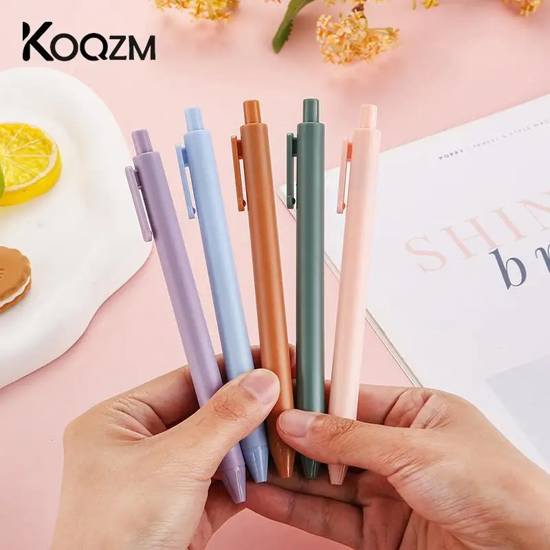 

0.5mm Morandi Macaron Press Gel Pen Writing Pen Signature Black Ink Office School Stationery Supplies Student Children Gifts