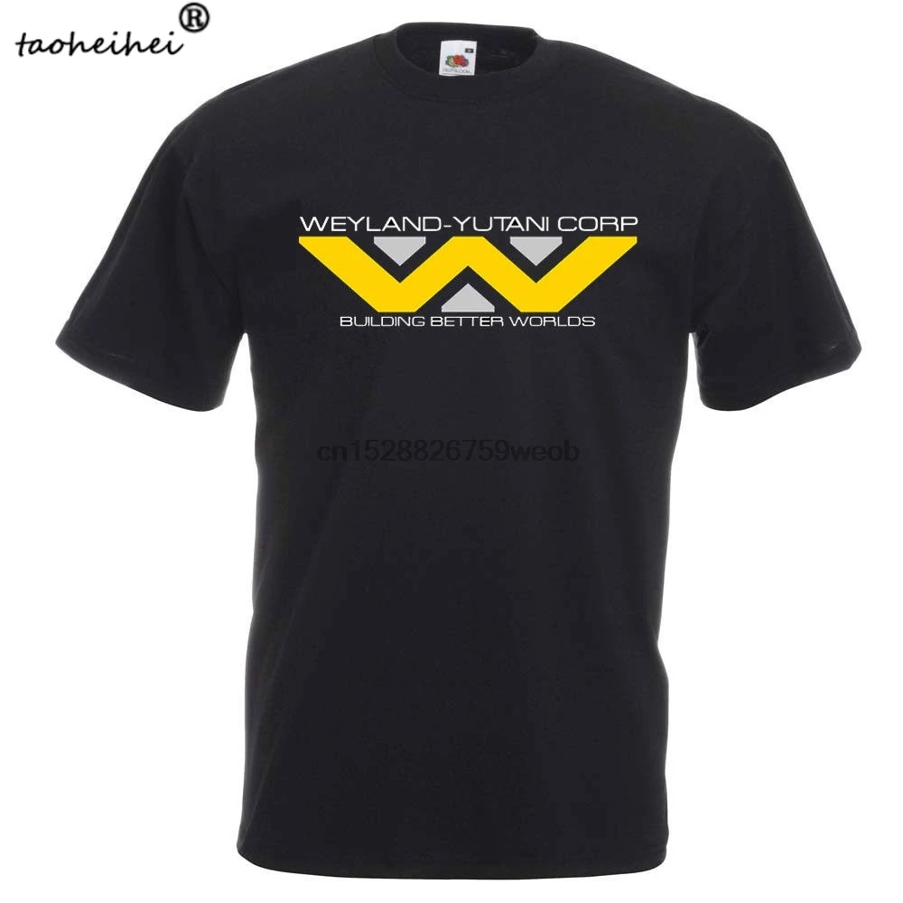 Футболка Weyland yu800 Corp с логотипом инопланетянина Мужская футболка в стиле хип-хоп